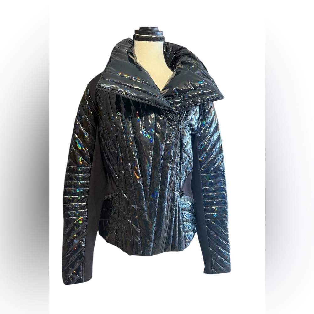 Blanc noir shiny iridescent women’s jacket
